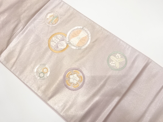 アンティーク　家紋模様刺繍袋帯（材料）